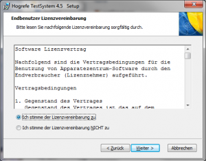 Lizenzbestätigung - Zum Vergrössern klicken