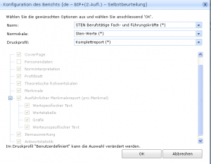 Auswerteprofil konfigurieren - Zum Vergrössern klicken